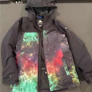 Burton Kids Black Jacket with Multicolor Galaxy Print Panels